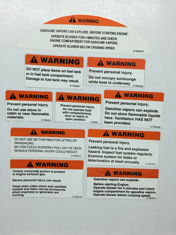 Set of 10 Warning Labels