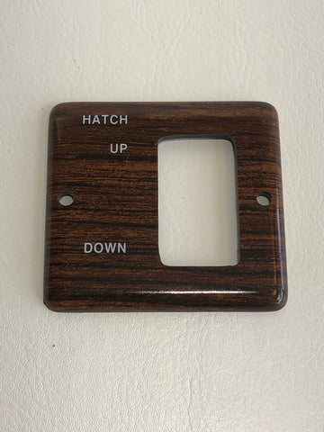 Panel, teak square, for hatch switch
